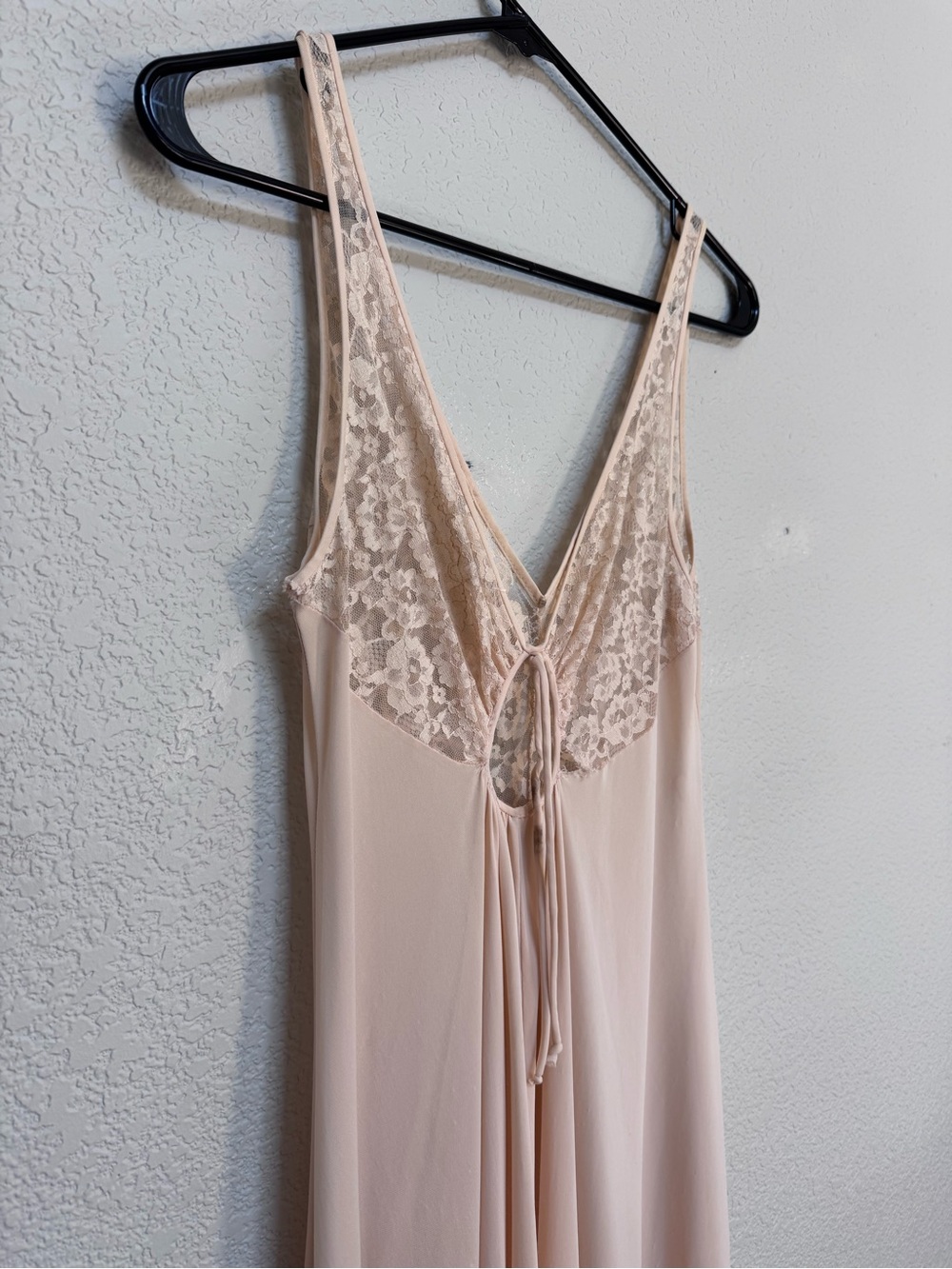 Vintage Lace Satin V Neck Maxi Slip Dress Women’s S/M Champagne Y2K Lingerie - Picture 5 of 7